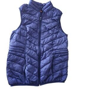 Joe Fresh Puffer Vest Womens Medium M Lightweight Quilted Sleeveless‎ Blue